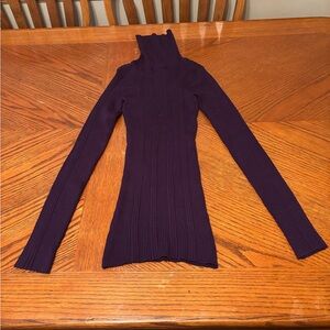 Grane Deep Purple Ribbed Knit Top